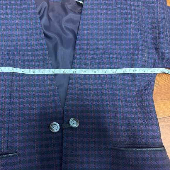 Ellen Tracy Checkered Purple Blazer - Picture 7 of 7